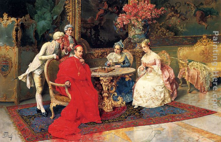 The Chess Players painting - Giulio Rosati The Chess Players art painting